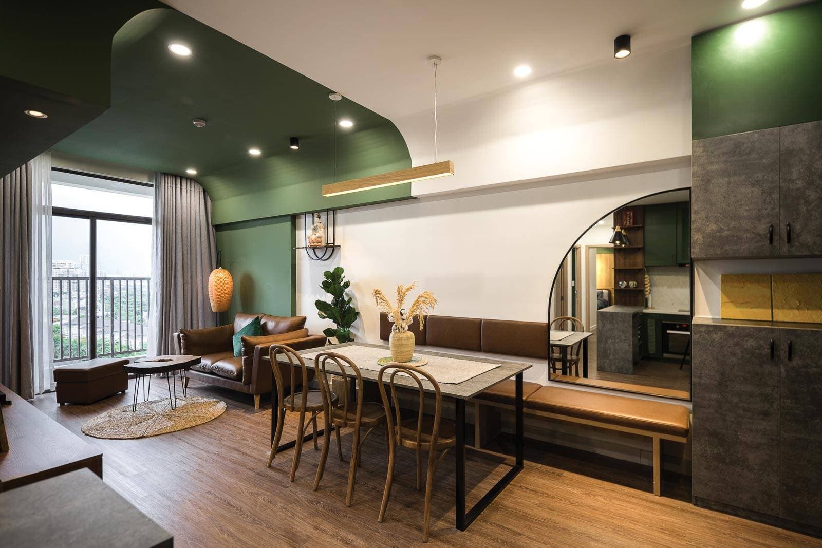 Căn hộ ở La2 Astoria sử dụng các đường cong, vật liệu tự nhiên và màu sắc làm điểm nhấn
