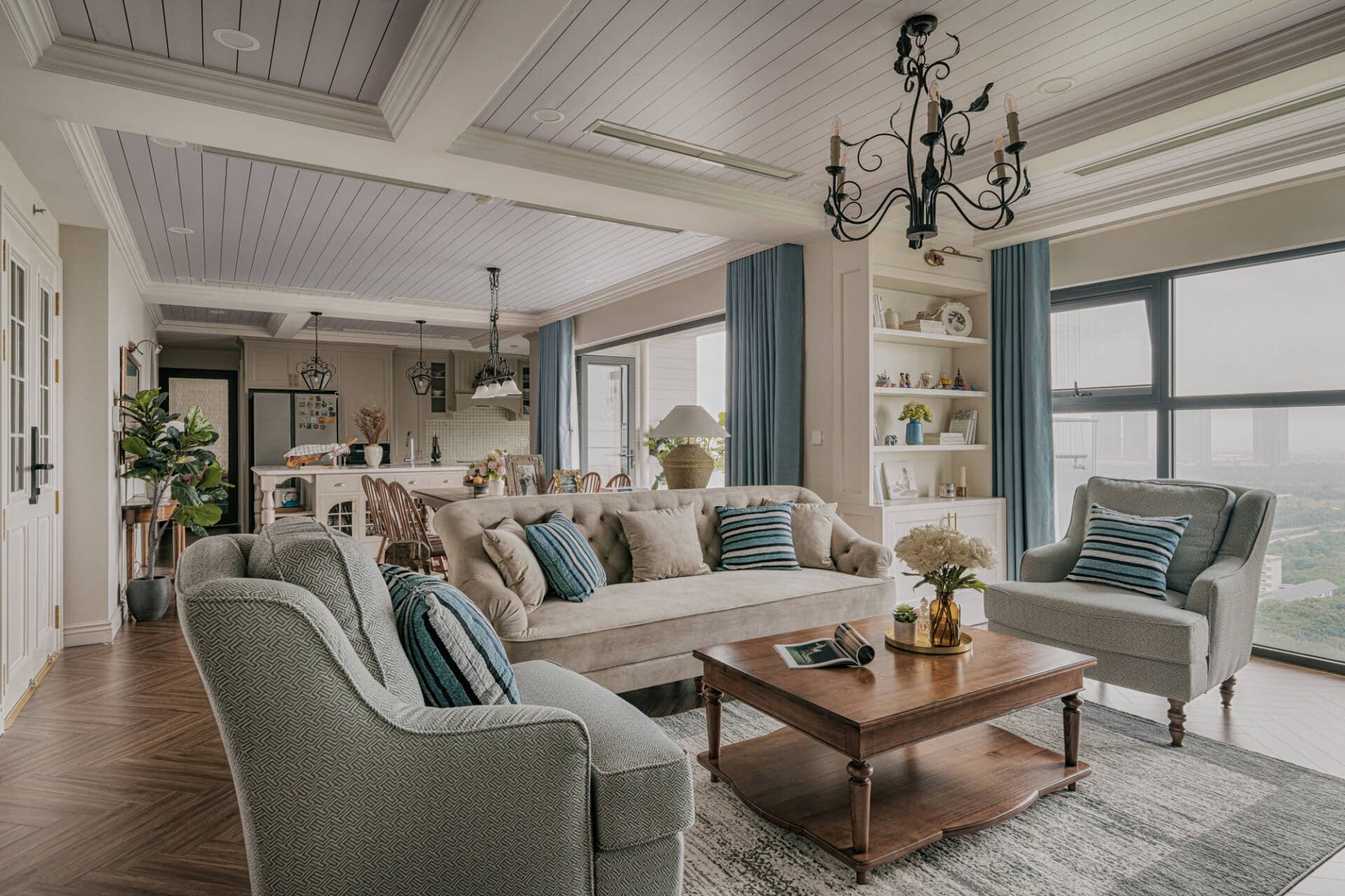 Căn hộ 166m2 phong cách Coastal Farmhouse mang âm hưởng của biển cả, chi phí hoàn thiện hơn 2 tỷ đồng