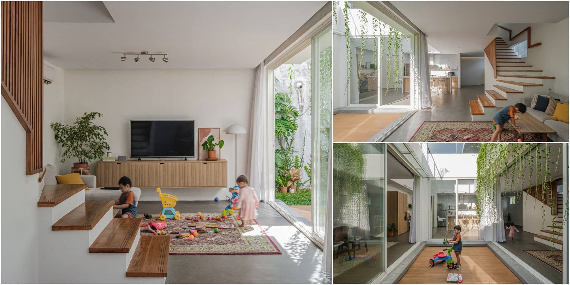 Sân trong - “điểm sáng” trong thiết kế giúp ES House thoáng mát và phù hợp với gia đình có con nhỏ