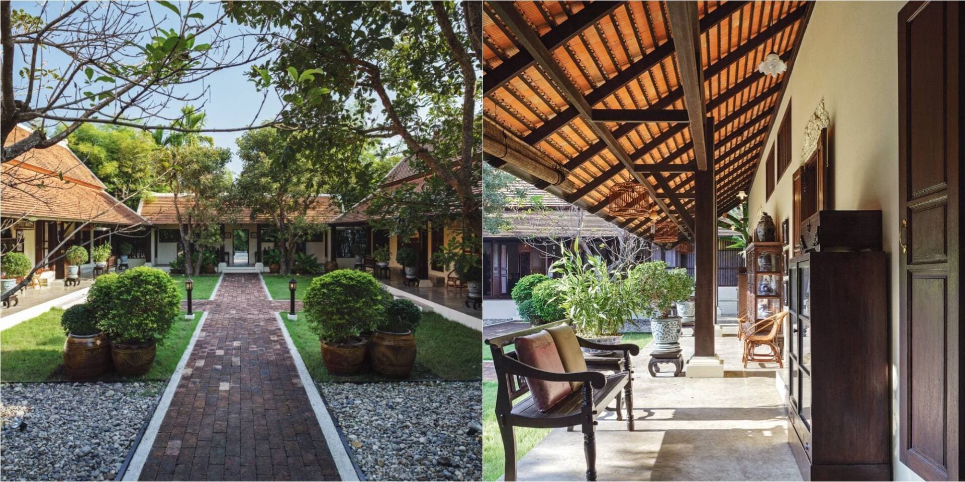 Nhà 3 gian truyền thống kết hợp nét kiến trúc Thái Lan và Trung Quốc, gợi nhắc về nhà xưa cũ của gia đình 
