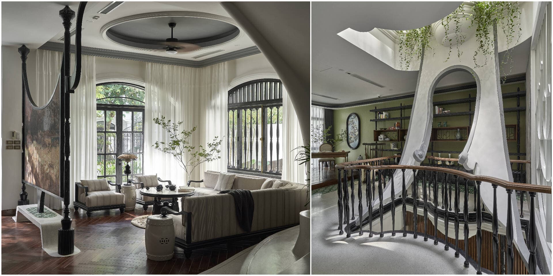 Ngôi nhà có giếng trời hình dải lụa, lấy cảm hứng từ vạt áo của cô gái Bắc Bộ thời xưa