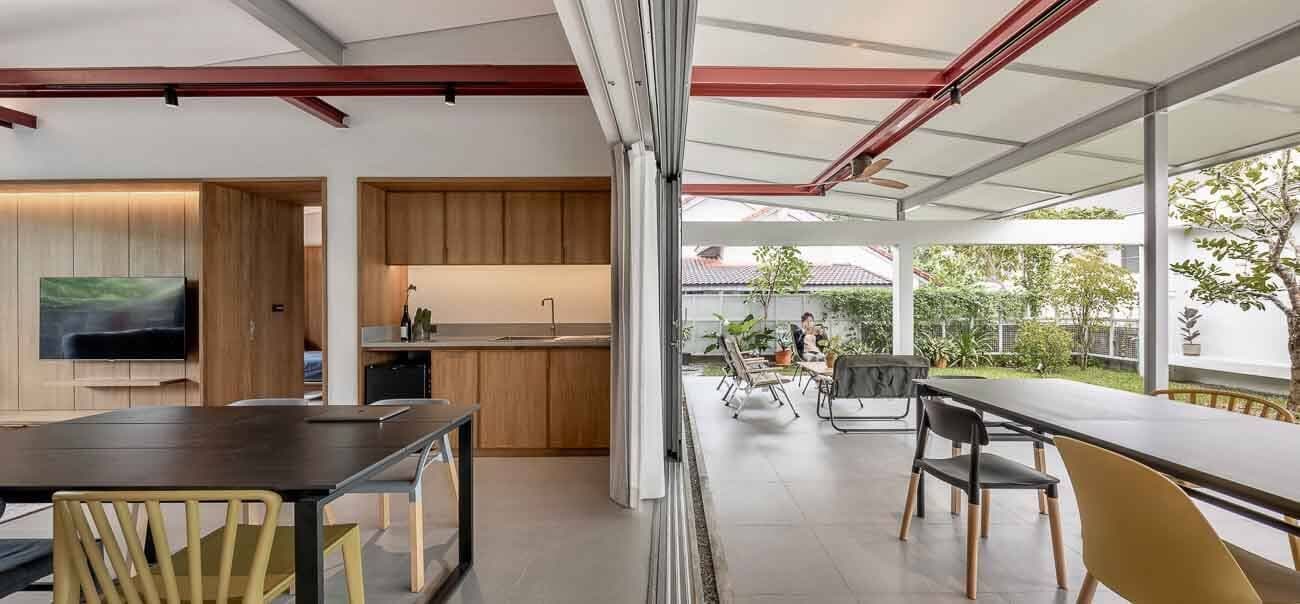Gia chủ xây nhà 1 tầng để nghỉ hưu, thích nhất có hiên rộng rãi để tụ tập bạn bè khi buồn chán