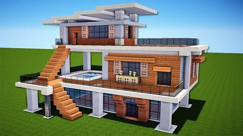 30+ mẫu thiết kế nhà đẹp và biệt thự hiện đại trong Minecraft