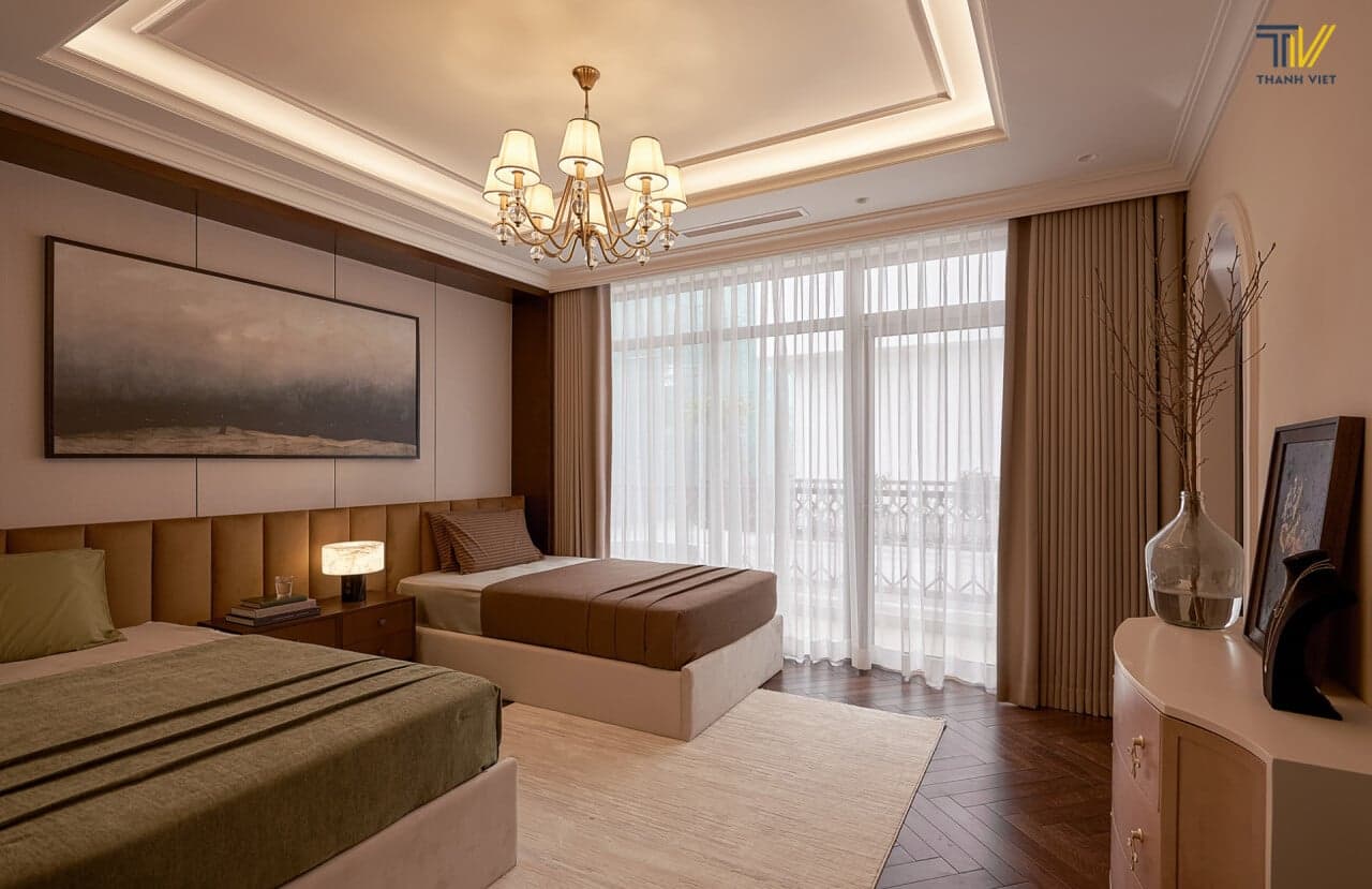 Twin Bedroom tại Emery Villa Thảo Điền giải pháp lưu trú linh hoạt tiêu chuẩn 5 sao