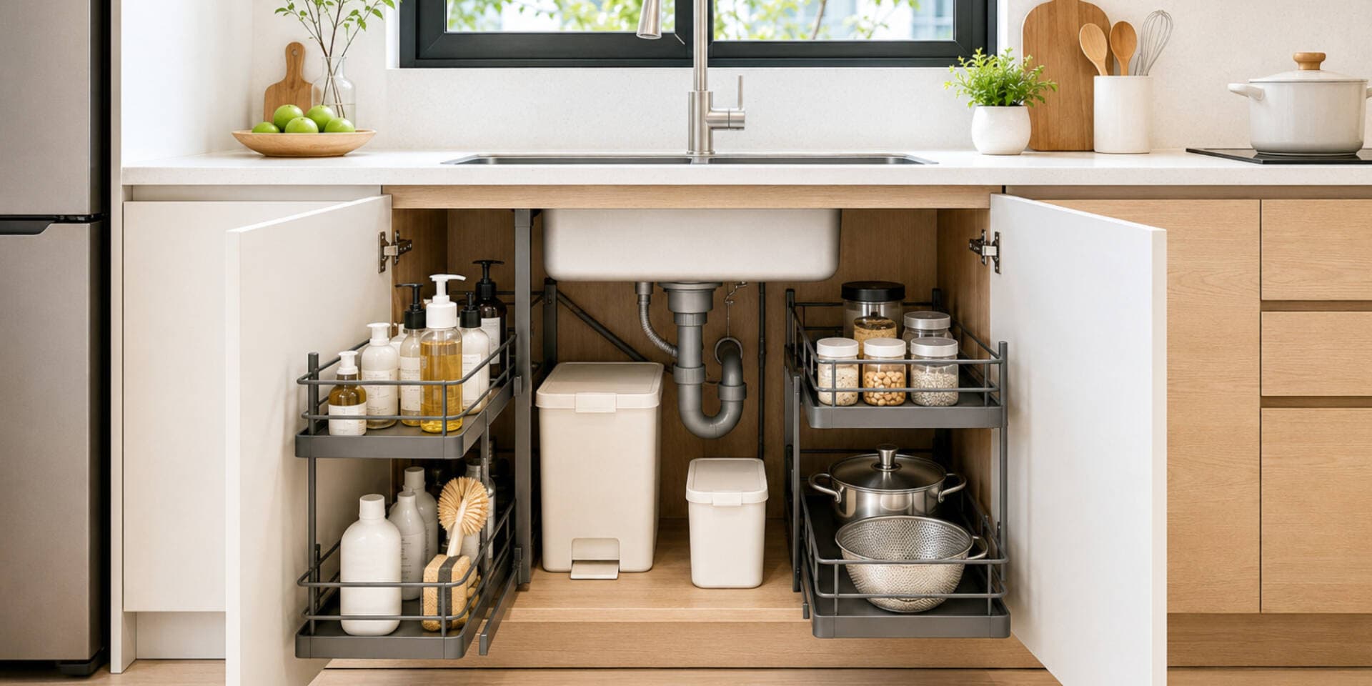 Cách khử mùi trong tủ bếp dưới bồn rửa chén nhanh chóng, hiệu quả