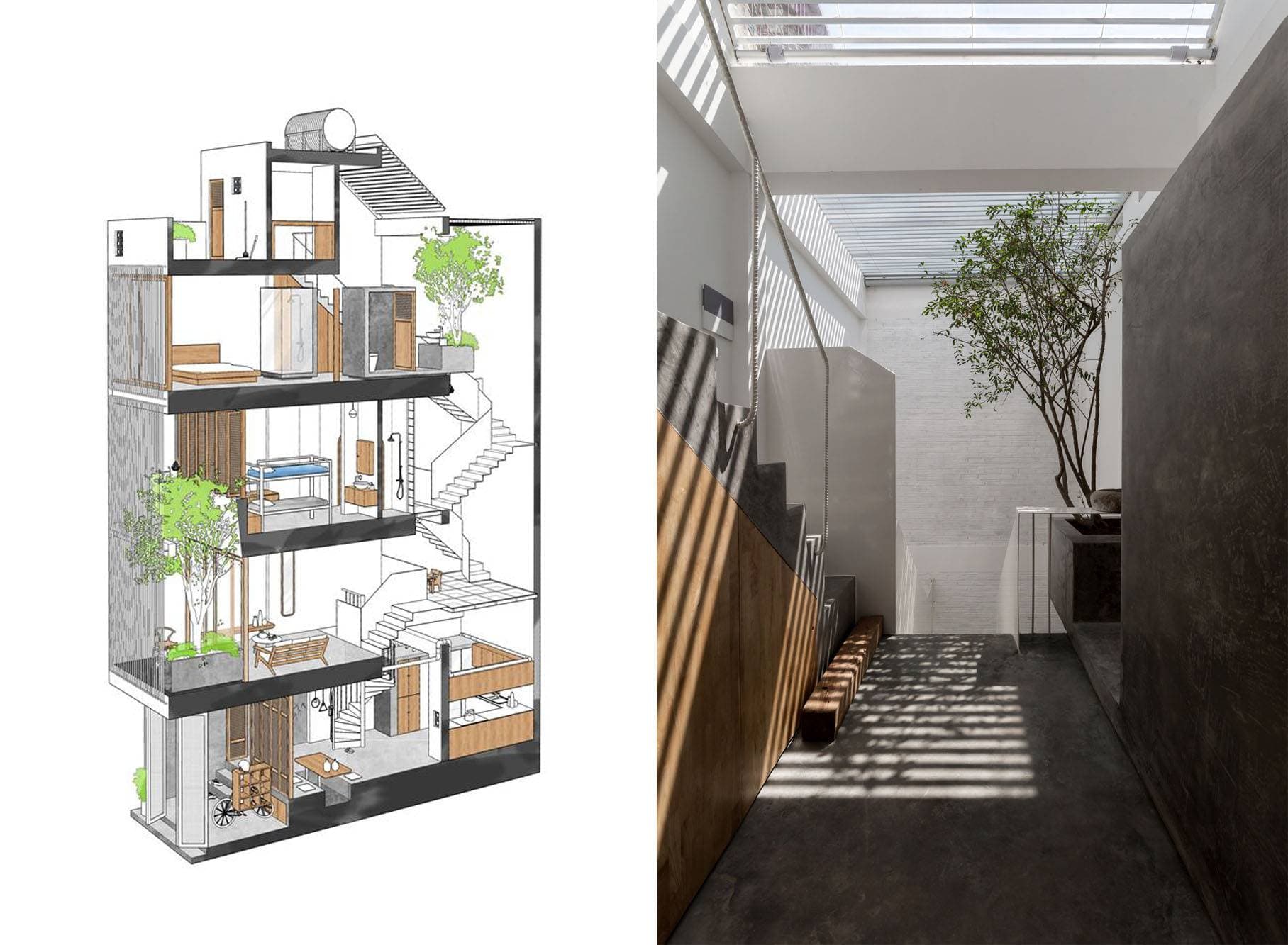 Chỉ với 30m2 ngôi nhà phố này vẫn rộng thênh thang và tràn ngập ánh sáng