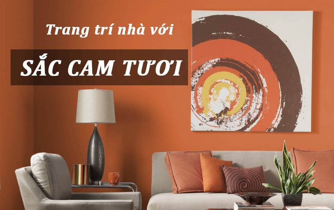 Không gian chẳng còn nhàm chán khi có sắc cam tươi sáng điểm tô