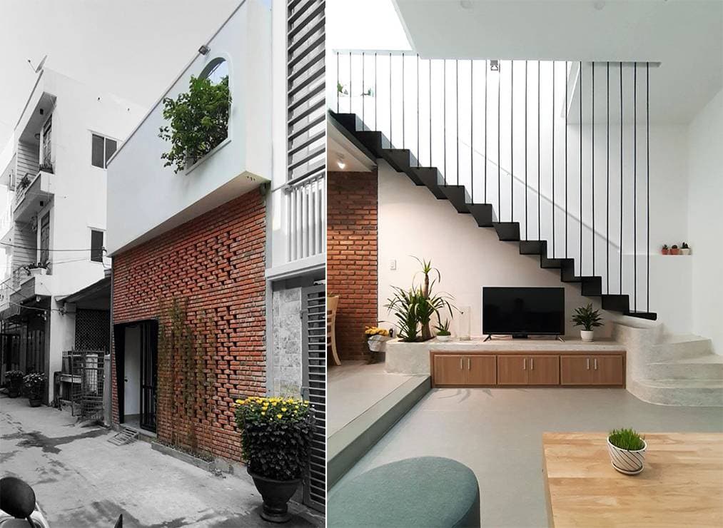 Cải tạo nhà 45m2 tại Đà Nẵng thành nhà phố 2 tầng ngập tràn ánh sáng với chi phí 400 triệu đồng