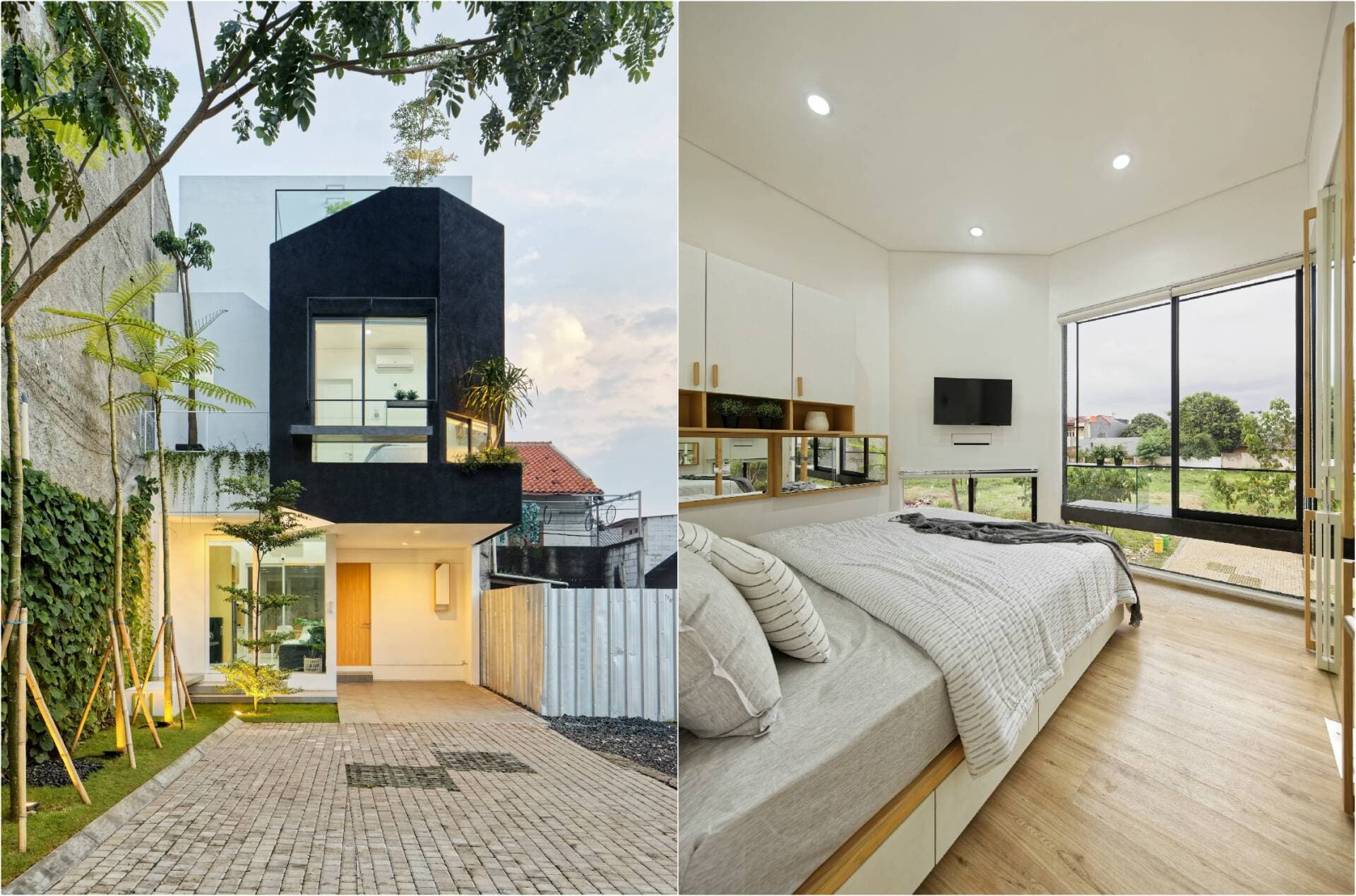Nhà 2 tầng 60m2 ứng dụng thông tầng, tầng lửng và nội thất đa năng để mở rộng không gian