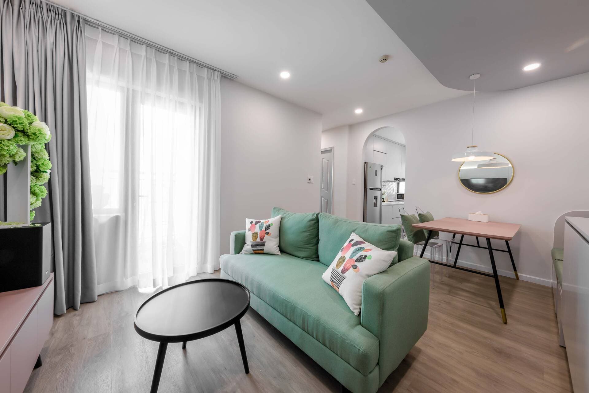 Căn hộ 62m2 thanh lịch, ngọt ngào với gam màu pastel, chi phí hoàn thiện 350 triệu đồng