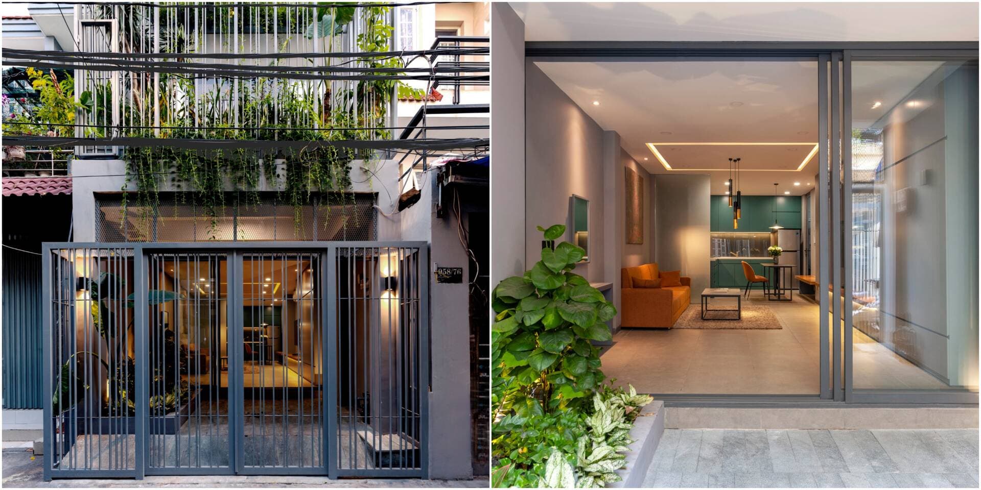 Nhà 55m2 trong hẻm được bao bọc bởi 'lồng' sắt và giàn cây leo - 2 giải pháp chống ồn và làm mát hiệu quả