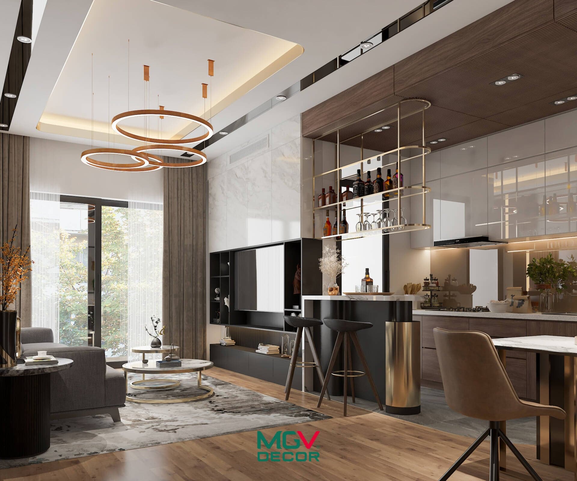 Căn hộ 70m2 theo phong cách hiện đại, sang trọng và ấm áp