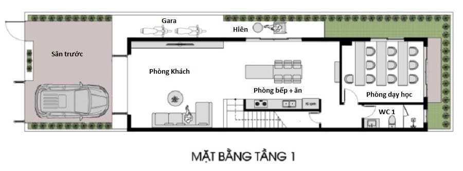 Kiến trúc sư tư vấn thiết kế nhà ống 3 tầng trên khu đất diện tích 5x22m