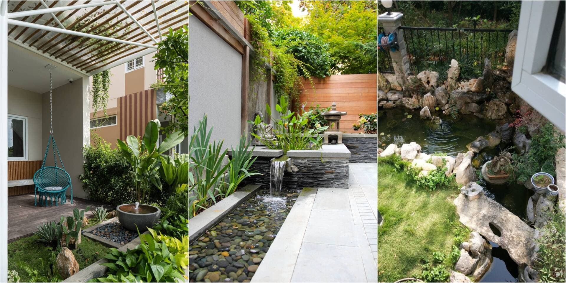 Những lợi ích của sân sau nhà ống, gợi ý thiết kế sân sau nhà ống làm sân vườn, hồ cá, trồng rau…
