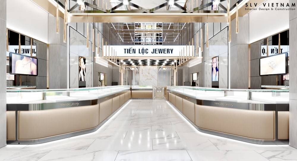 Dự án thiết kế thi công cửa hàng trang sức Nha Trang - TIEN LOC JEWELRY