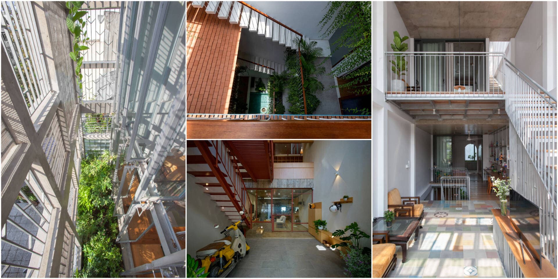 Thiết kế thông tầng cho nhà ống 4 tầng, vừa điều hoà không khí tốt, vừa tăng kết nối các thành viên