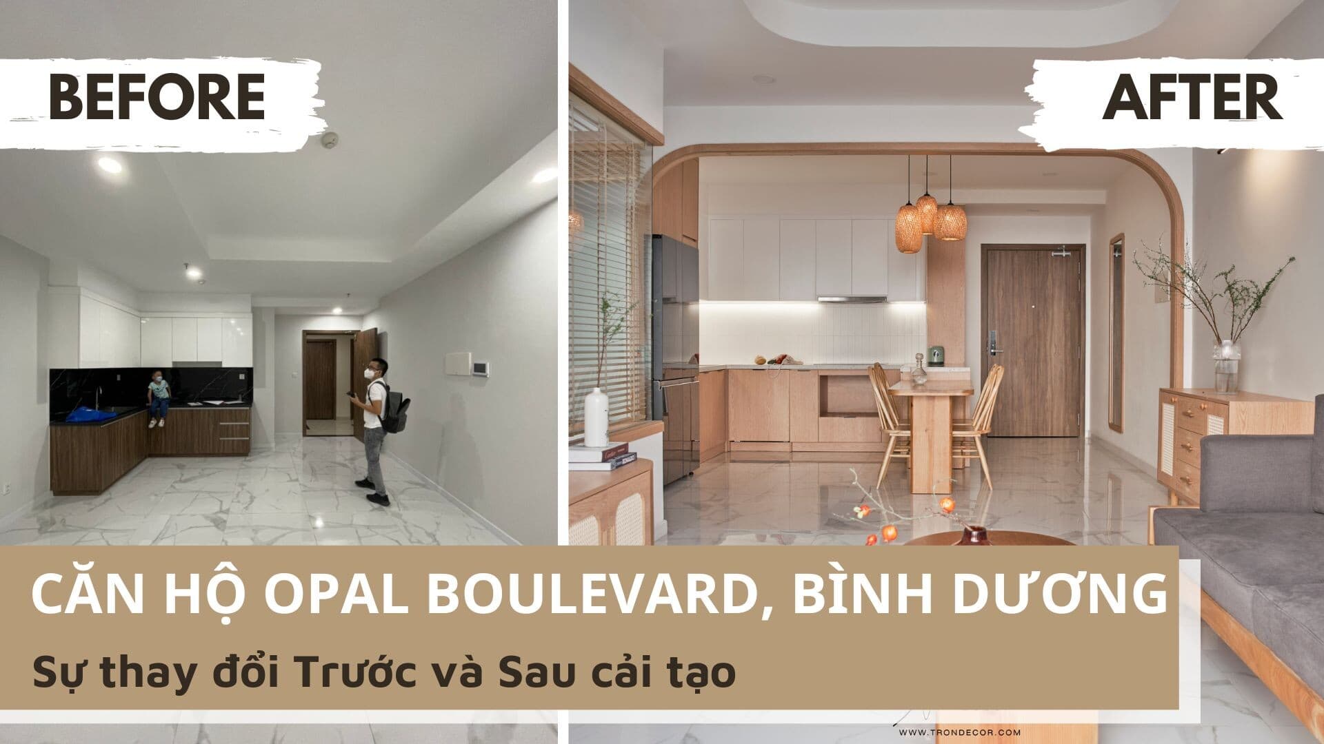 [Before - After] Sự thay đổi trước và sau khi thi công cải tạo căn hộ theo phong cách Japandi