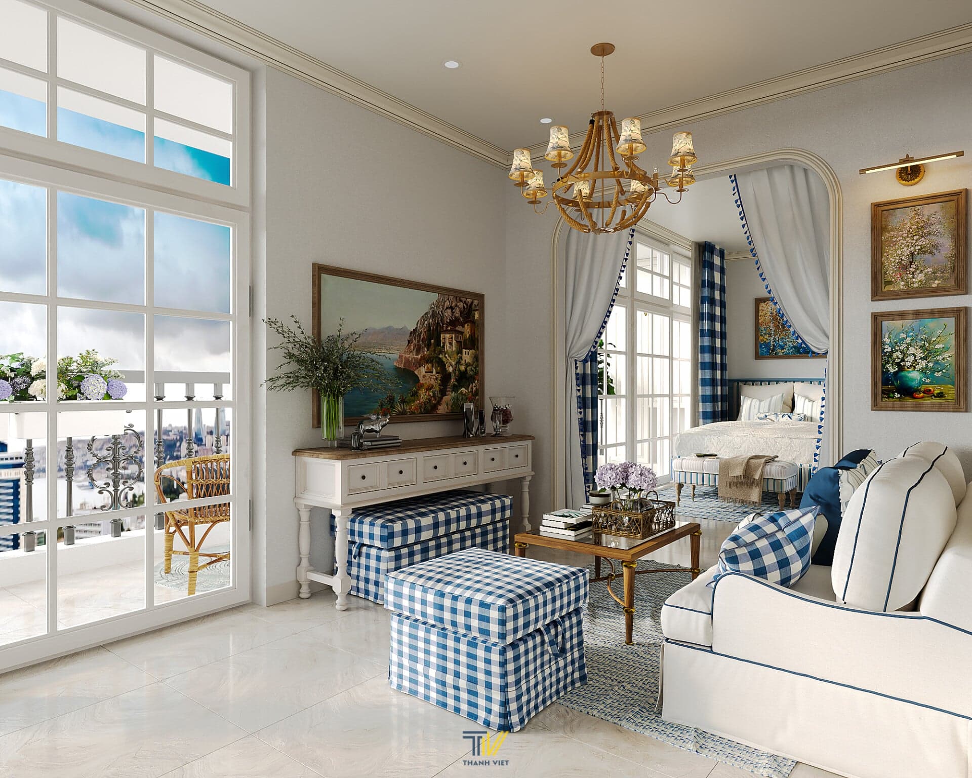 Thiết kế nội thất căn hộ Amora House lấy cảm hứng từ đảo thiên đường Santorini