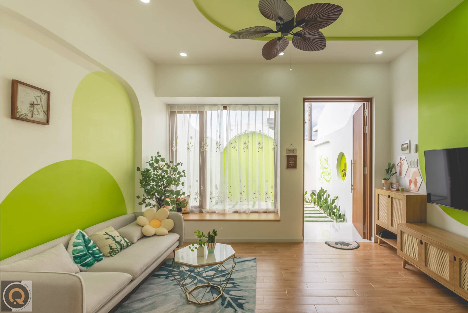 Nhà ống 5x20 màu xanh lá tại Phan Thiết