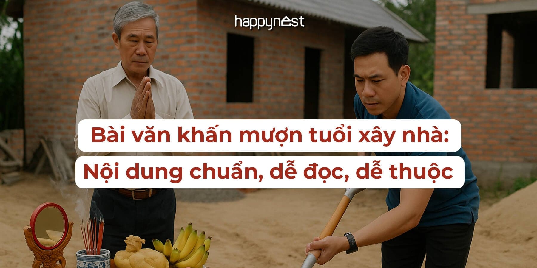 Bài văn khấn mượn tuổi xây nhà chuẩn phong thủy: Nội dung đầy đủ, dễ đọc, đúng nghi thức