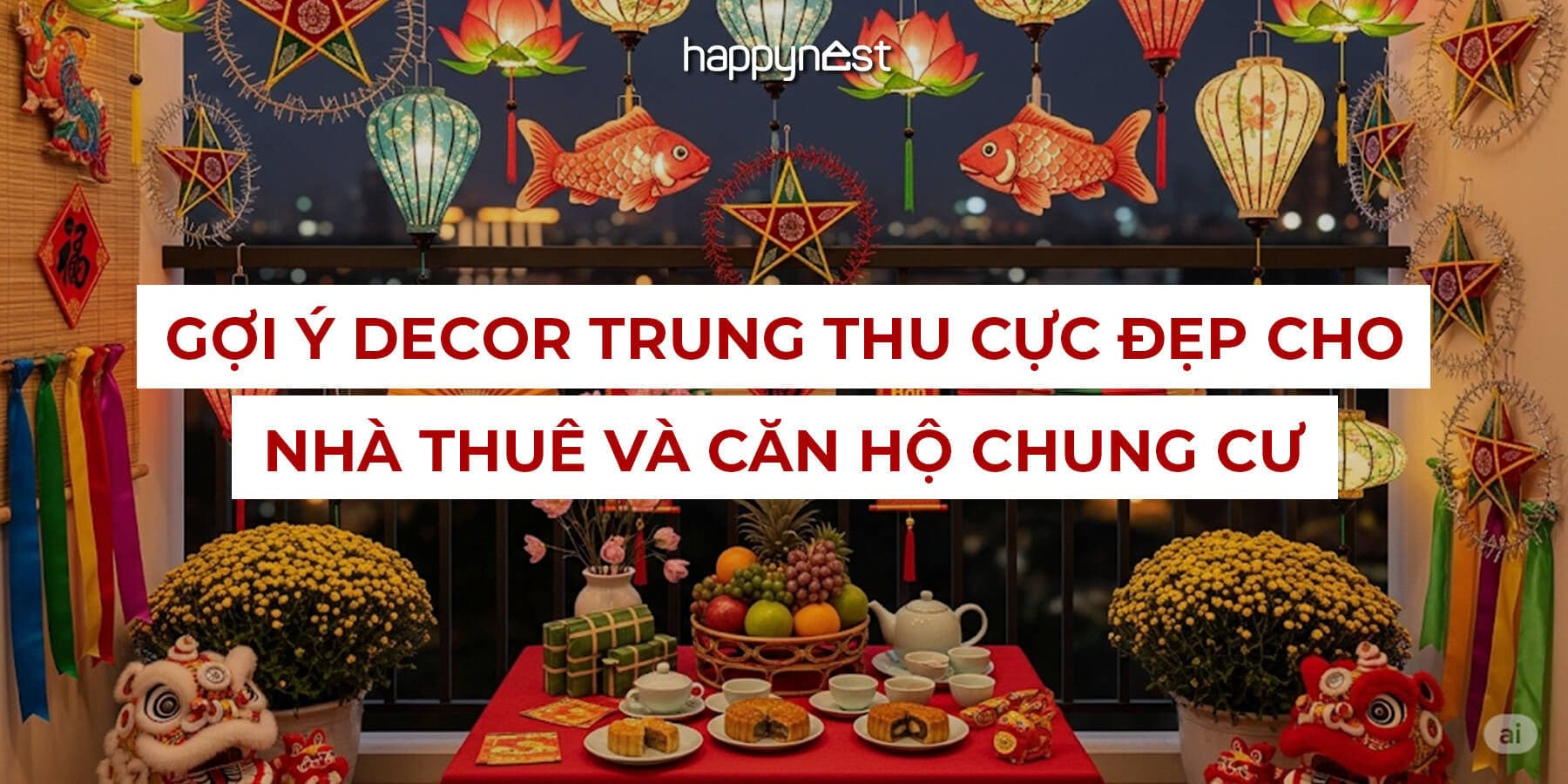Gợi ý decor Trung thu cho không gian nhỏ: Giải pháp cho nhà thuê và chung cư