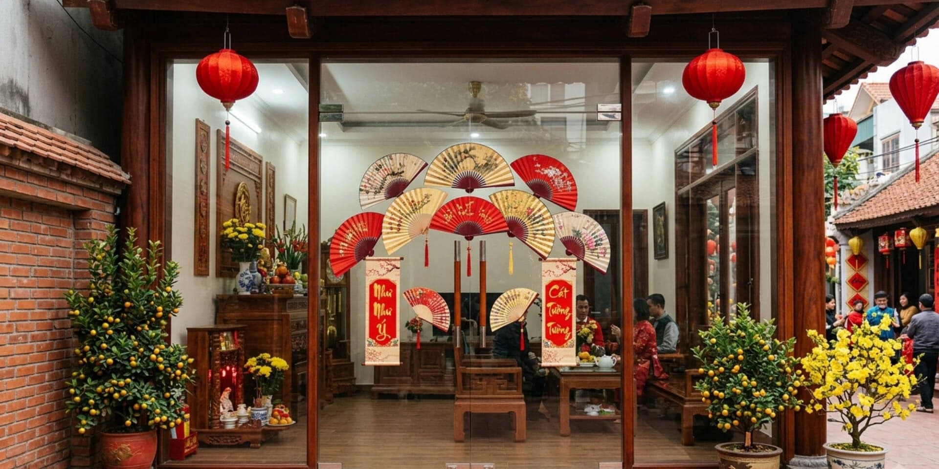 Trang trí cửa kính Tết 2027 thế nào cho đẹp? 12 ý tưởng dễ áp dụng cho nhà ở, cửa hàng và văn phòng