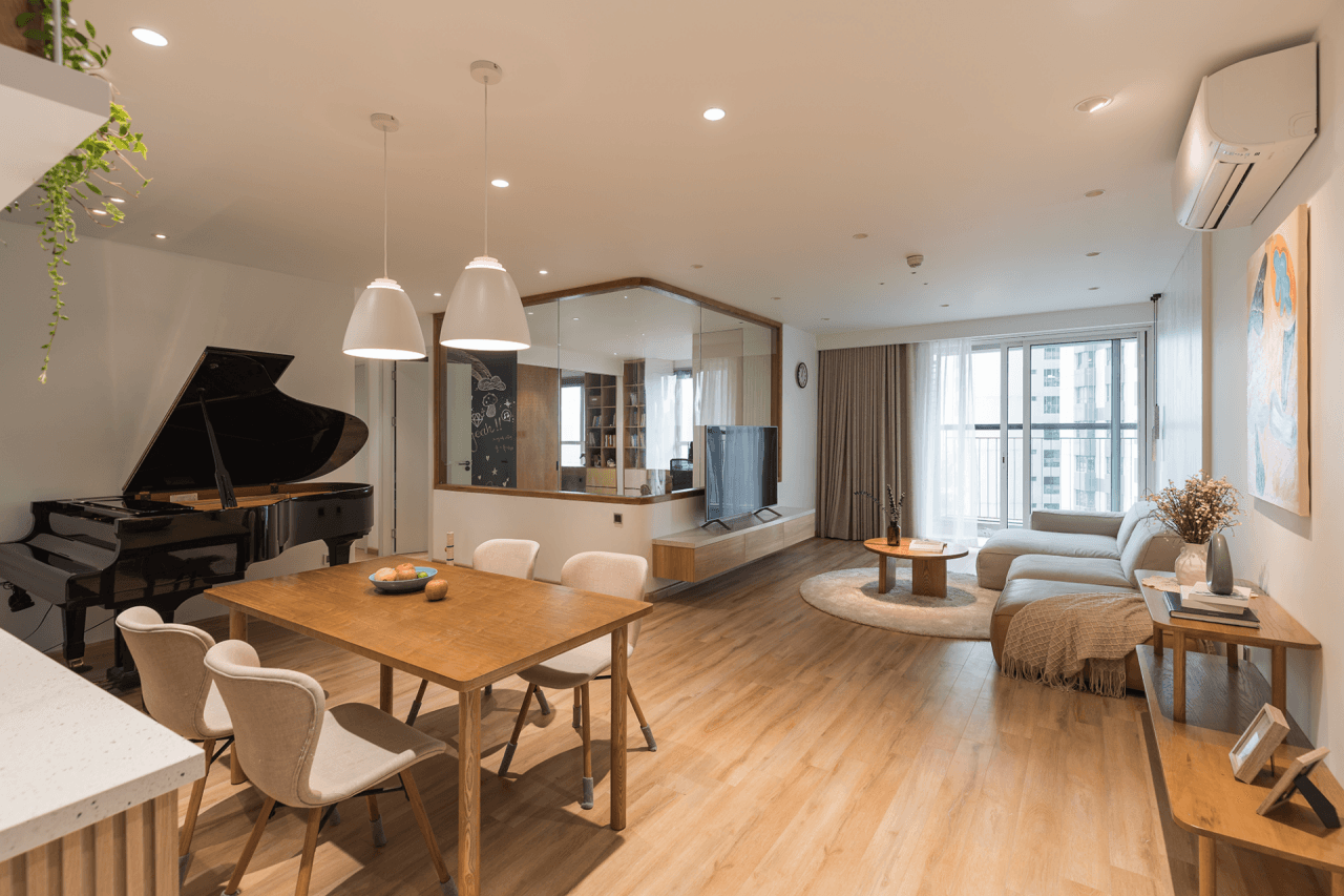 Căn hộ 110m2 thiết kế để 2 con nhỏ thỏa sức sáng tạo, hoàn thiện với chi phí 900 triệu đồng