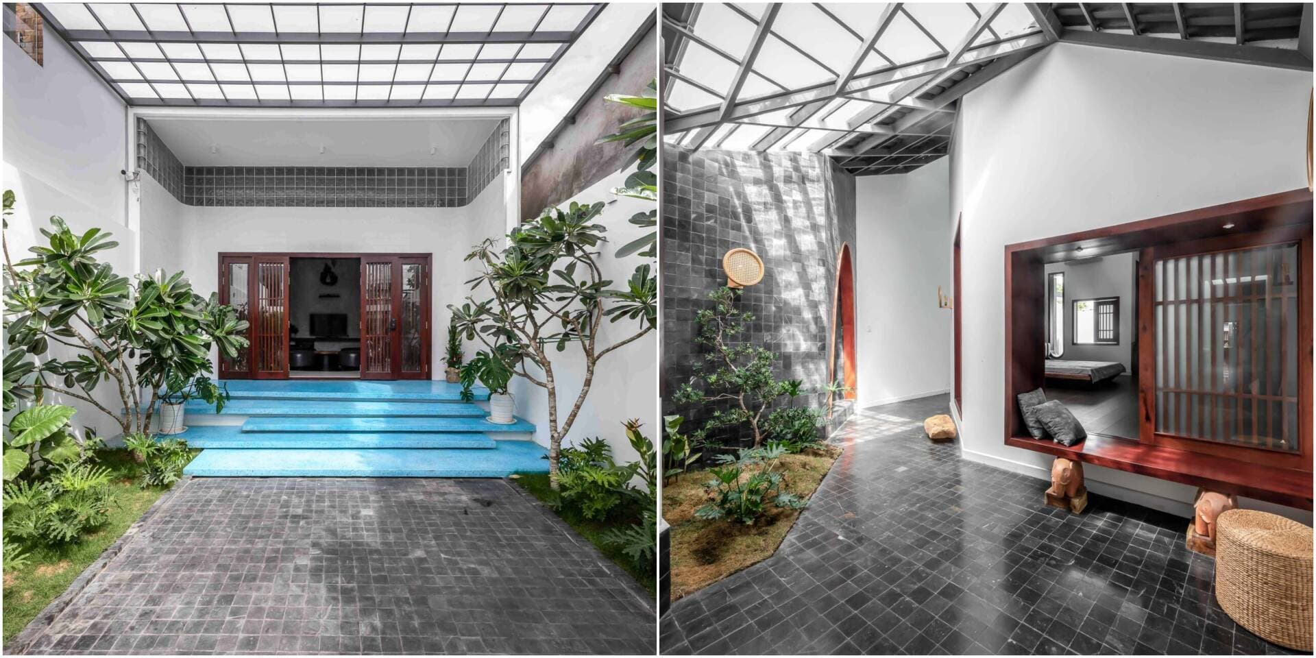 Nhà ống dài 45m, thiết kế 3 giếng trời và 2 sân vườn để gia chủ tận hưởng lối sống nghỉ dưỡng tại gia