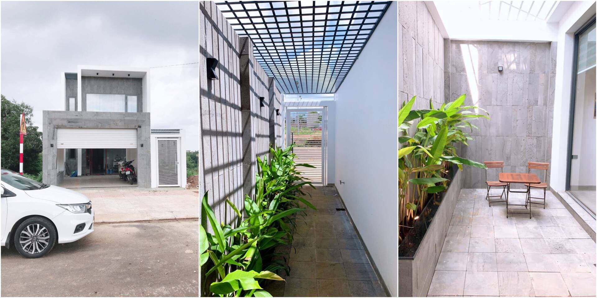Nhà phố 2 tầng thiết kế lối đi cạnh nhà và sân sau để lưu thông không khí hiệu quả trên đất Buôn Ma Thuột đầy nắng gió