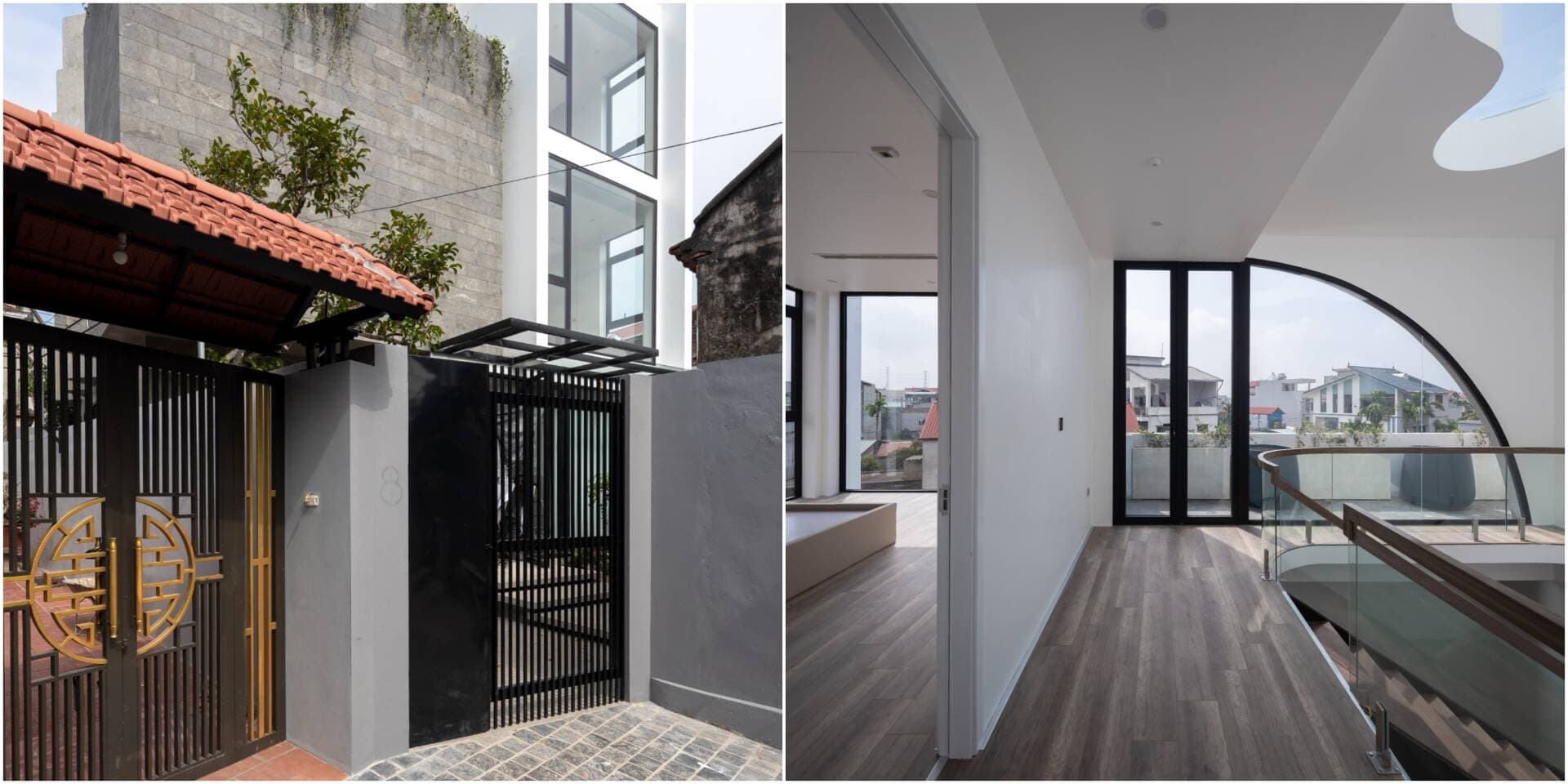 Nhà 3 tầng của gia đình 3 thế hệ ở Quốc Oai thiết kế nhằm giải quyết nhược điểm hướng Tây Nam