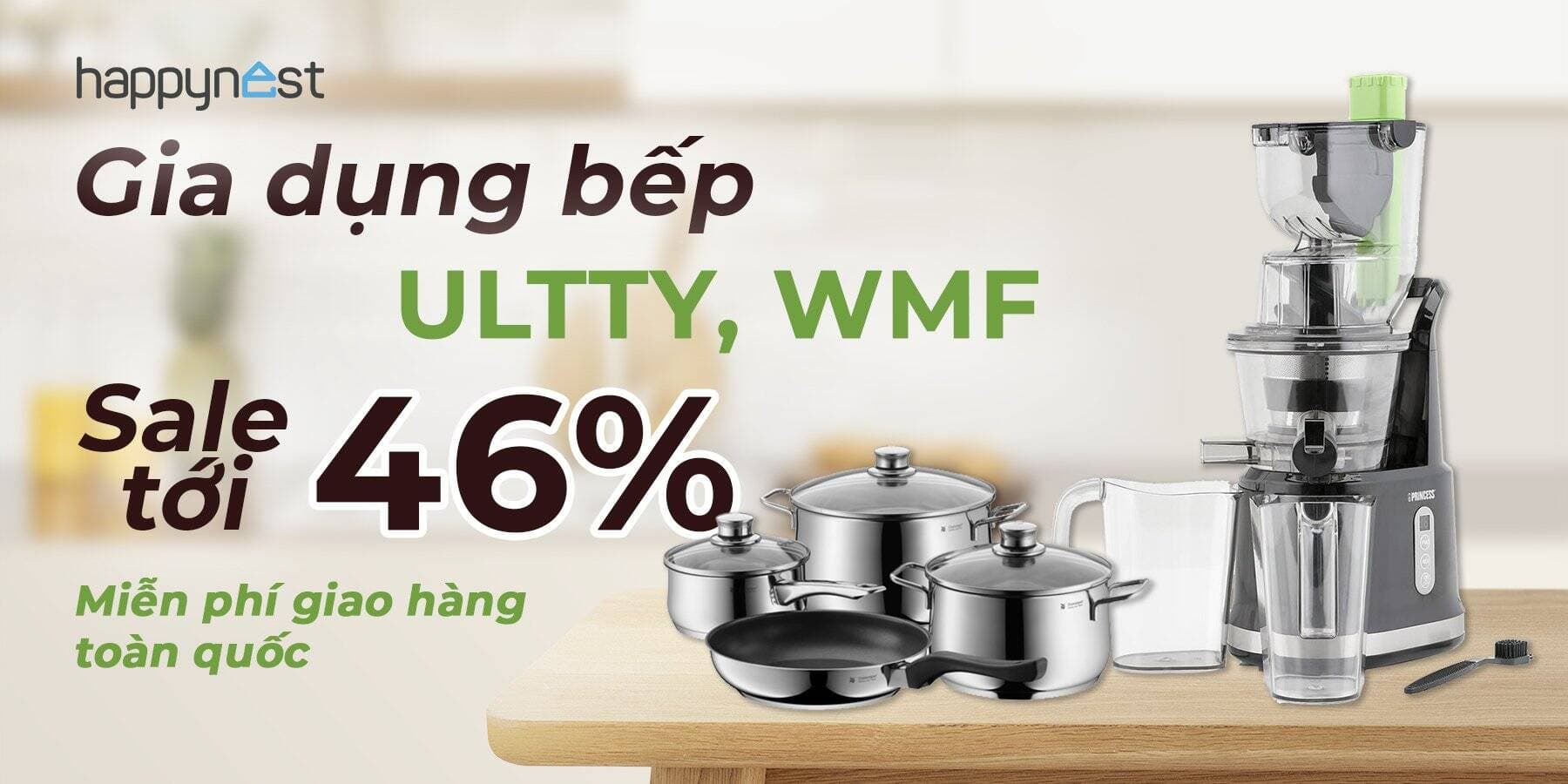 Gia dụng bếp Ultty, WMF sale tới 46%, miễn phí giao hàng toàn quốc, tặng voucher tới 300k