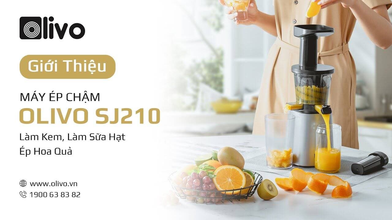 Review máy ép chậm Olivo SJ210: Ép kiệt bã 97%, nhỏ gọn đa năng (best choice 2023)