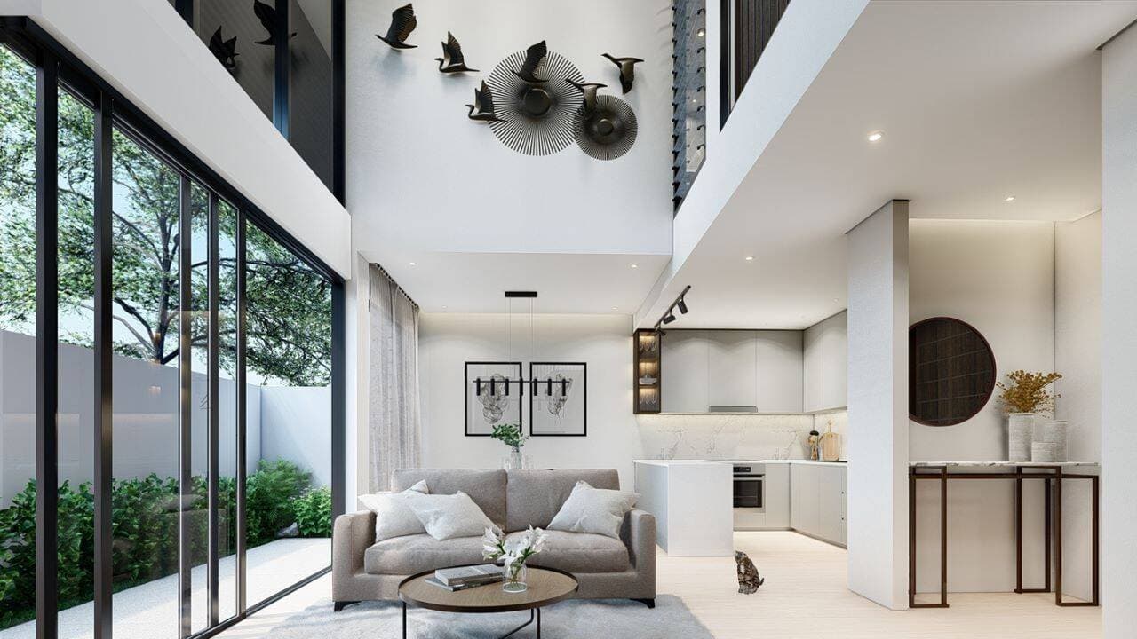 Top mẫu xu hướng phòng khách thông tầng đẹp, thoáng mát