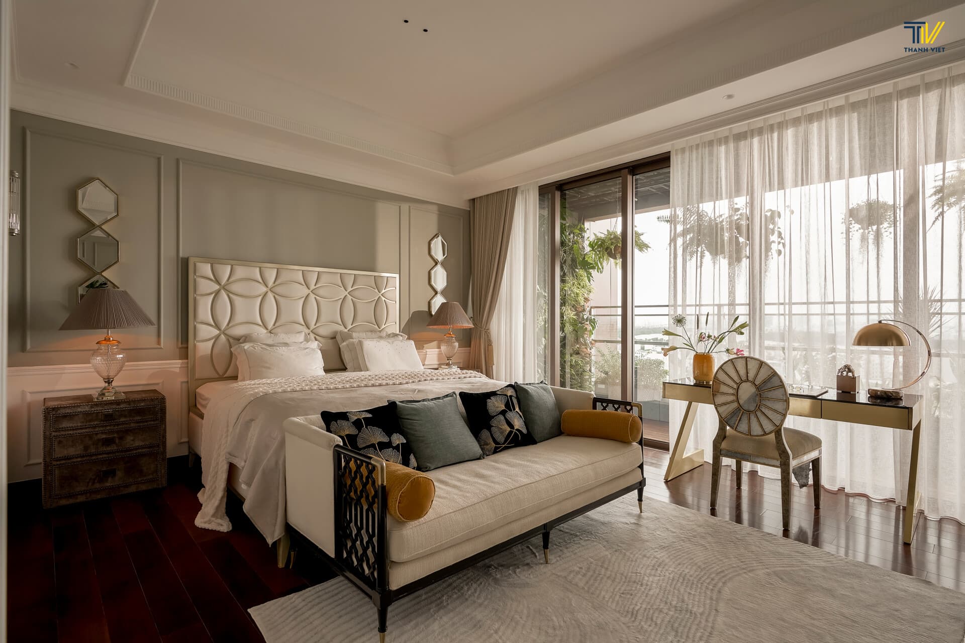Thiết kế nội thất phòng master mang đậm chất Chinoiserie