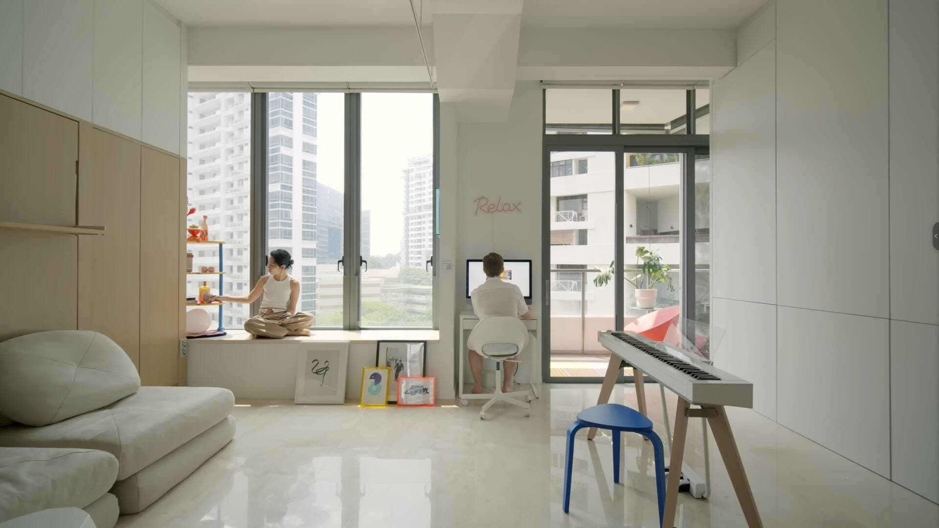 Căn hộ 58m2 có đủ 1 khách, 2 ngủ rộng thoáng nhờ phân chia không gian hợp lý