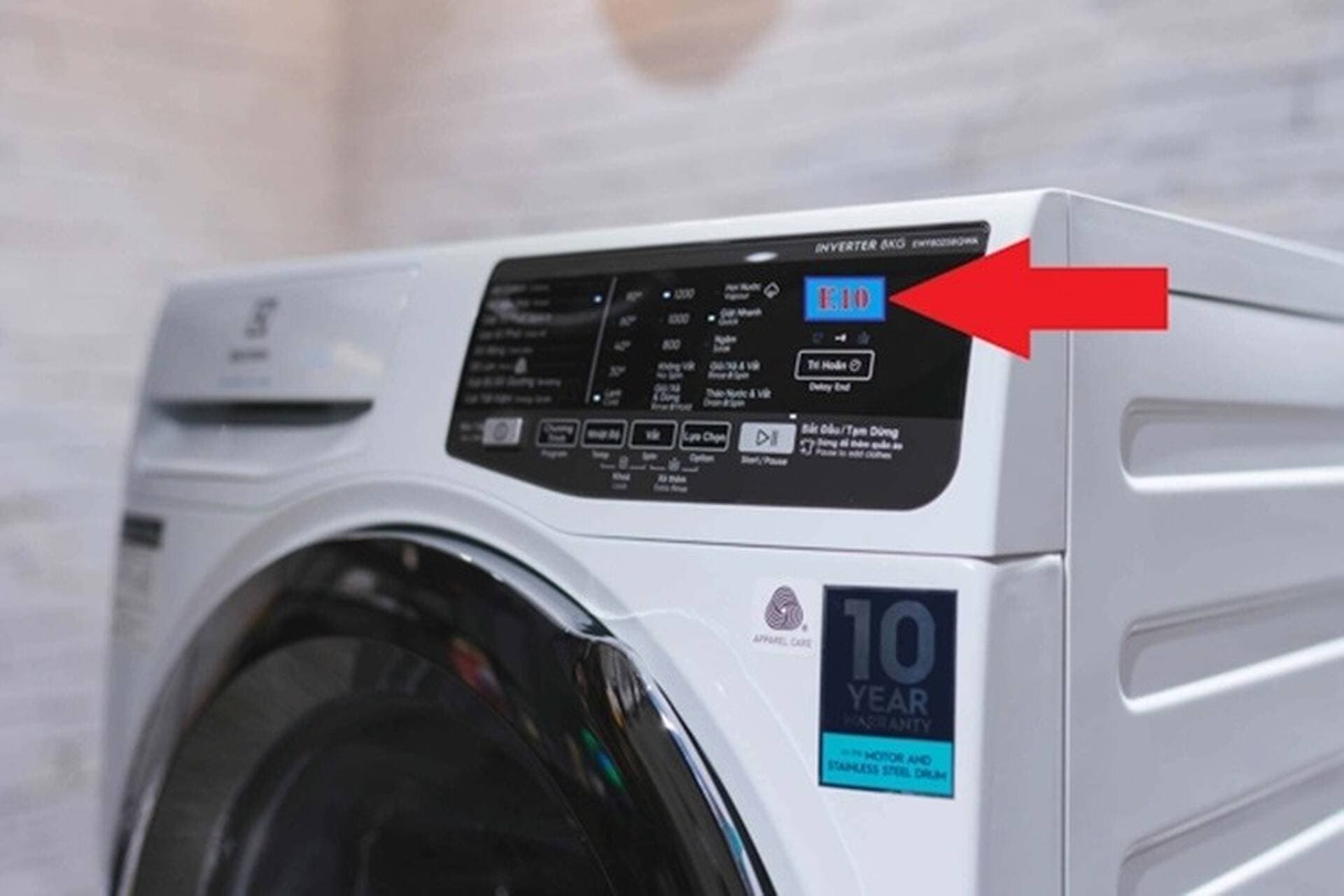 Nguyên nhân và cách xử lý khi máy giặt báo lỗi E10