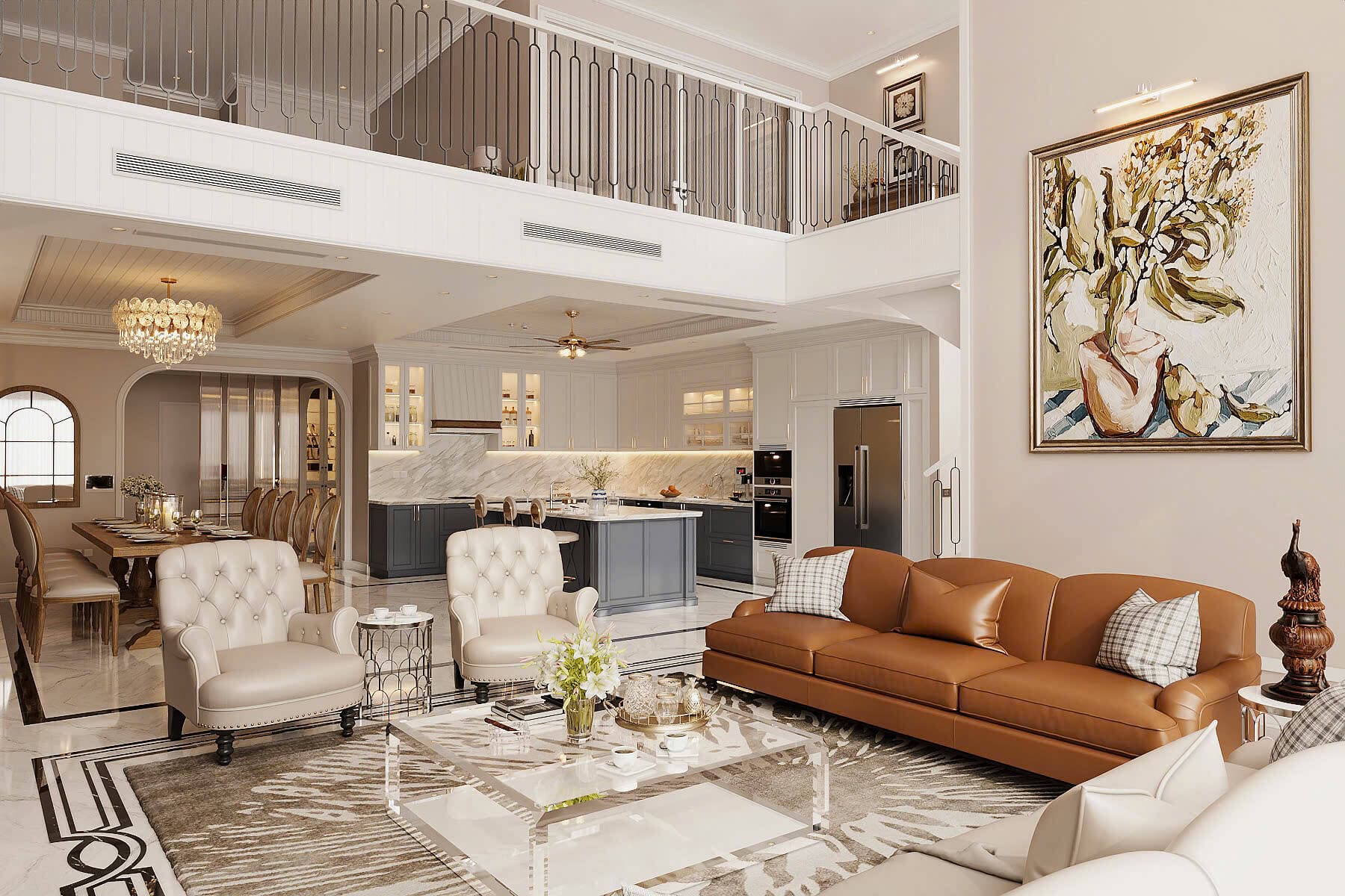 Penthouse đẳng cấp tại trung tâm Hà Nội với phong cách American cổ điển