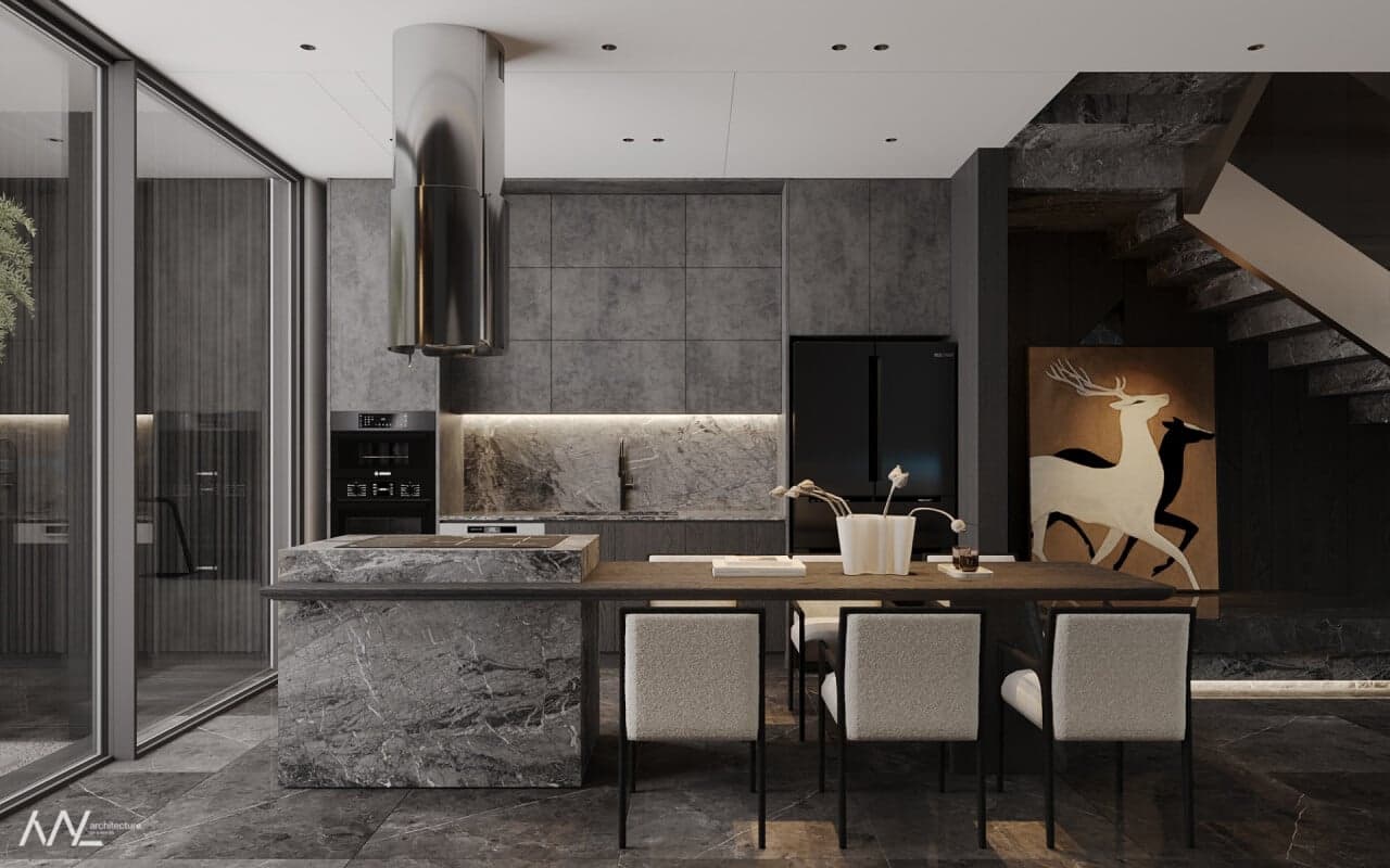 Nhà phố 90m2 tại DHN thiết kế Biophilic tối ưu ánh sáng, giếng trời và không gian xanh cho nhà ở hiện đại