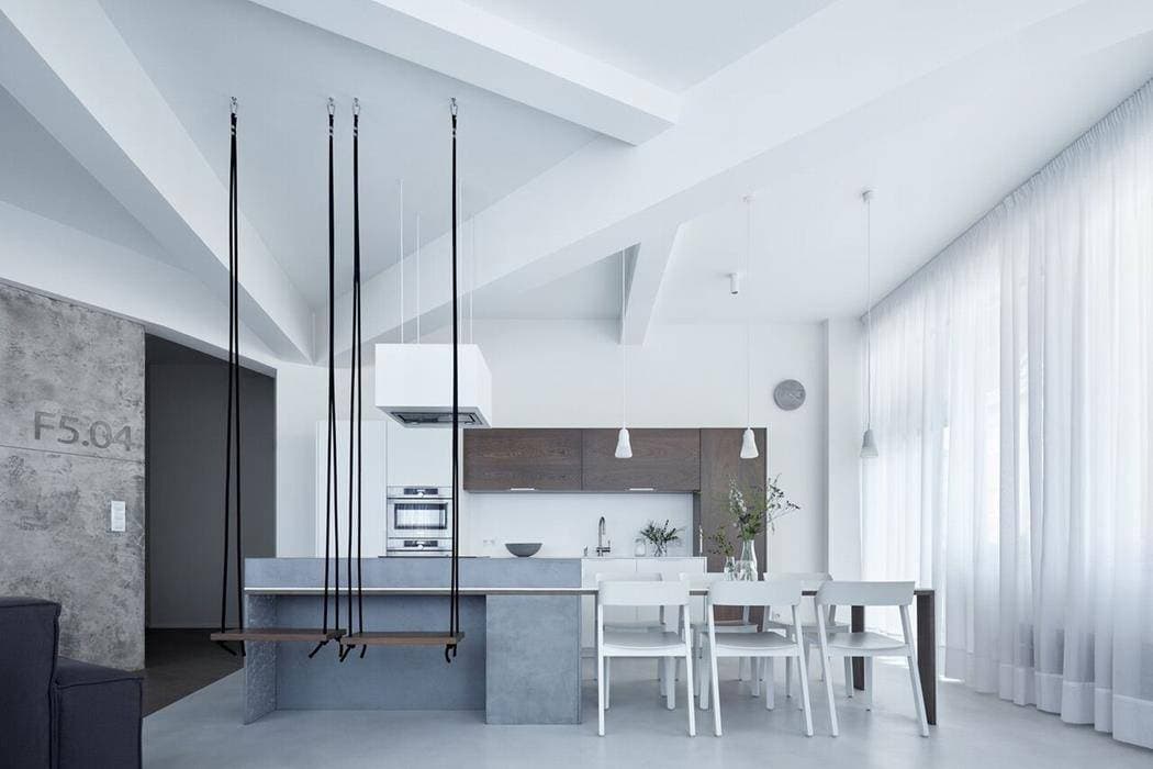 Gợi ý phong cách công nghiệp cho những căn hộ trần cao và nhiều ánh sáng như Loft F5.04