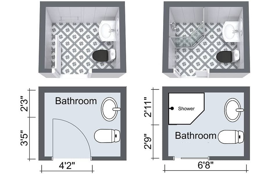 Cách bố trí nội thất vào phòng tắm nhỏ chỉ 3m2