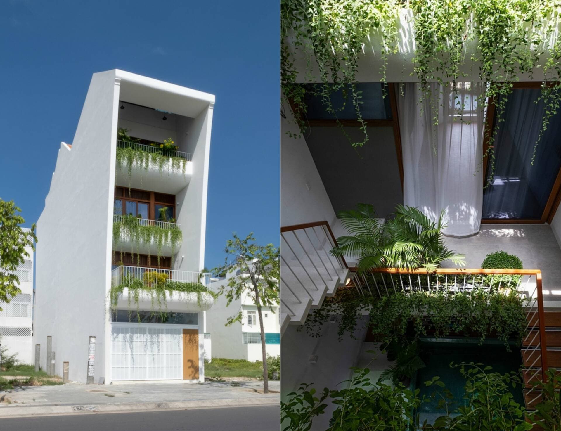 Nhà tại Nha Trang đúng nghĩa “nhà vườn” với 8 vườn bậc thang phủ xanh mướt trong nhà