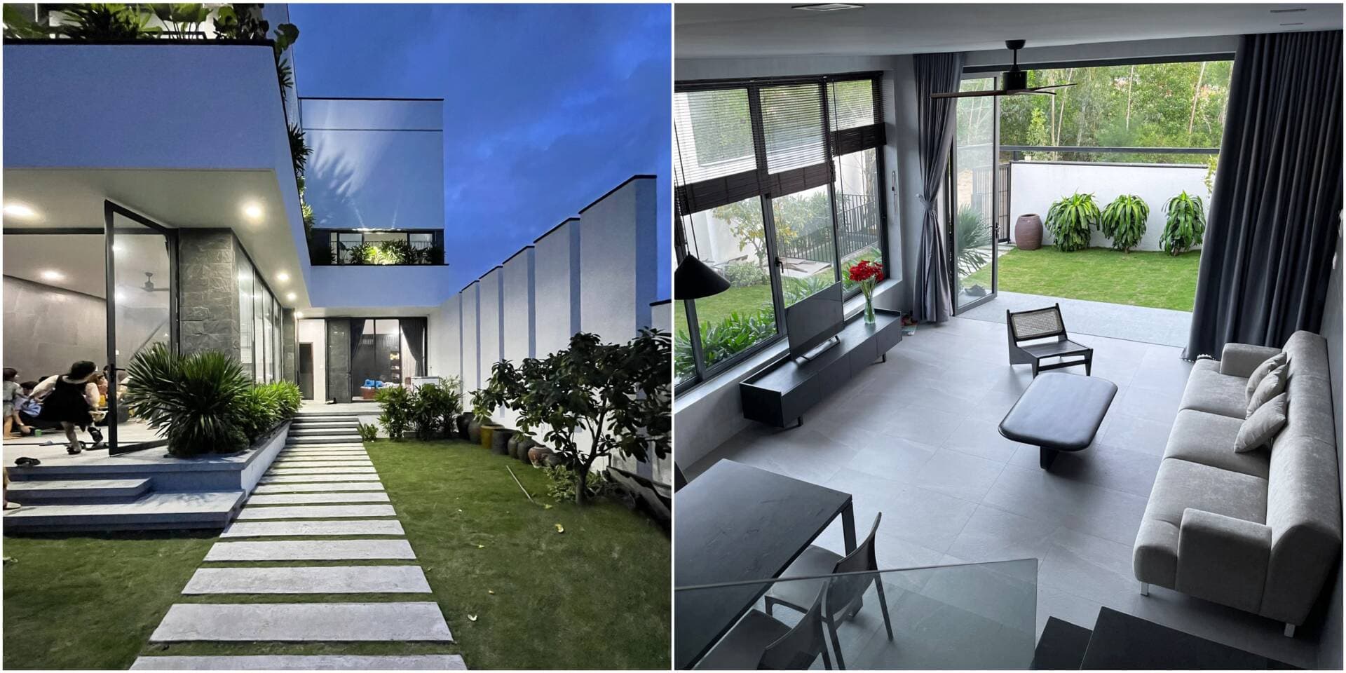 Nhà hướng nam 10x19m ở Quảng Nam, không xây hết đất mà dành nhiều diện tích làm sân chơi cho con nhỏ