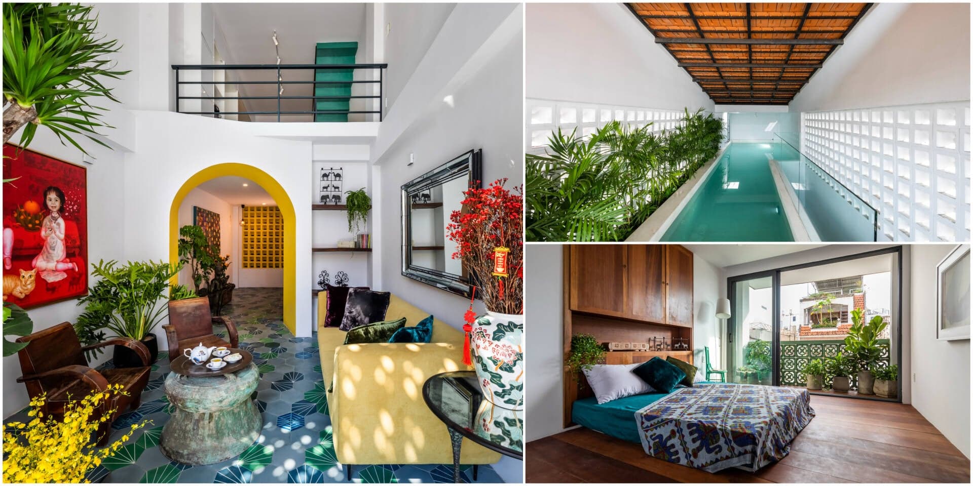 Nhà ống 36m2 giải quyết bài toán công năng khéo đến nỗi chẳng ai ngờ nhà hẹp đến thế mà có cả bể bơi trong nhà