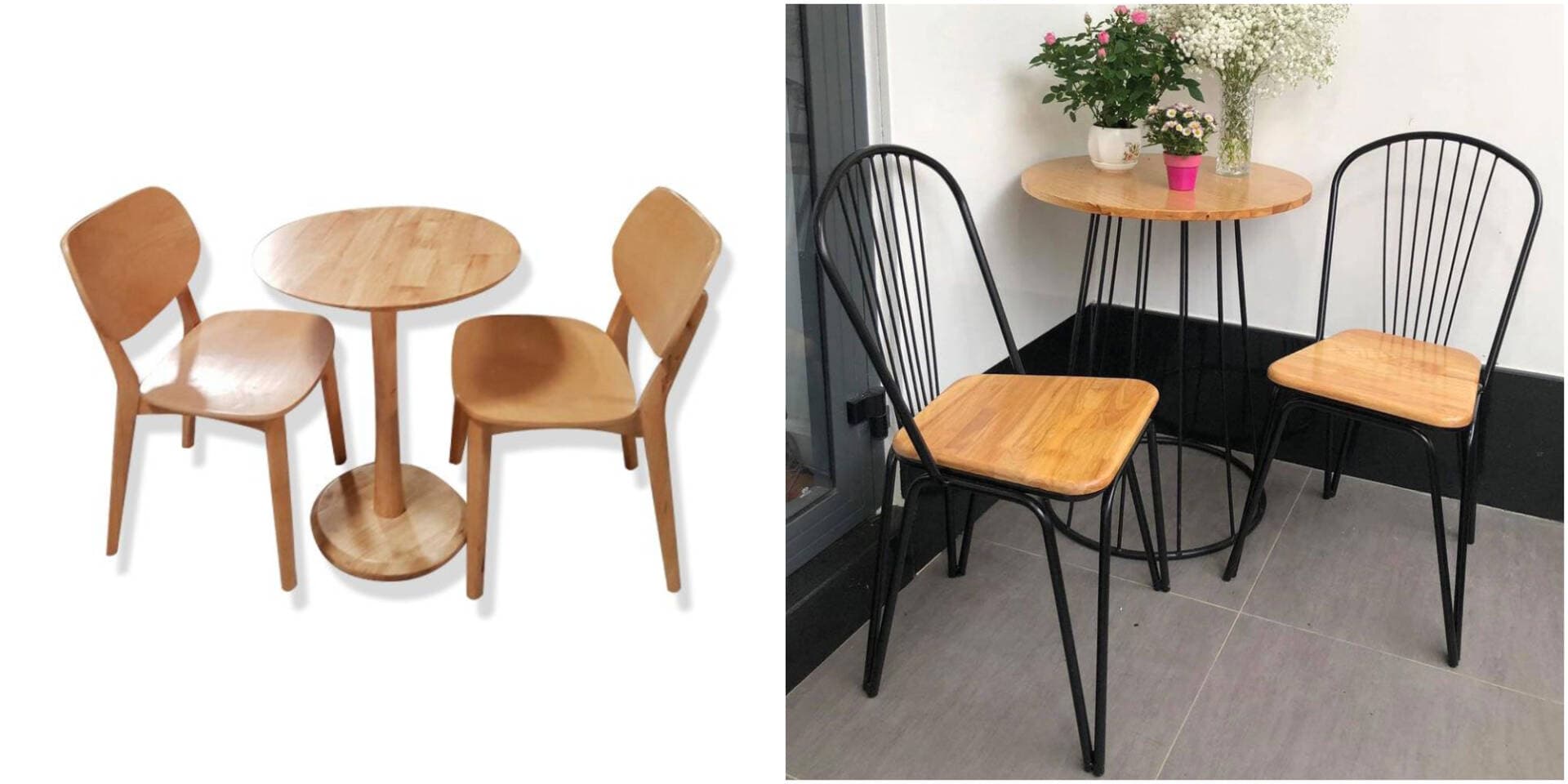 Tổng hợp bộ bàn ăn 2 ghế cho gia đình ít người, giá dưới 3 triệu đồng