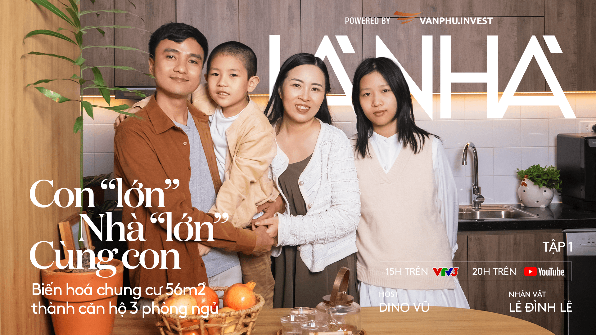 LÀ NHÀ TẬP 1: Biến hóa thành công căn hộ 58m2, 3 phòng ngủ cho gia đình 4 người