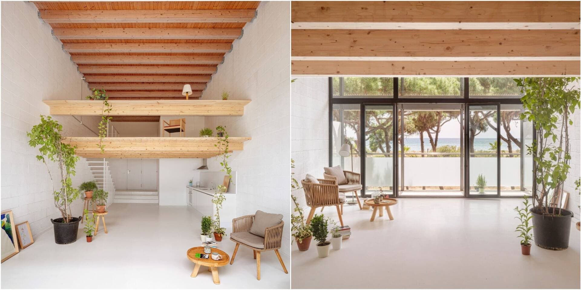 Nhà gác xép thiết kế siêu tối giản để đôi vợ chồng tận hưởng cảnh biển