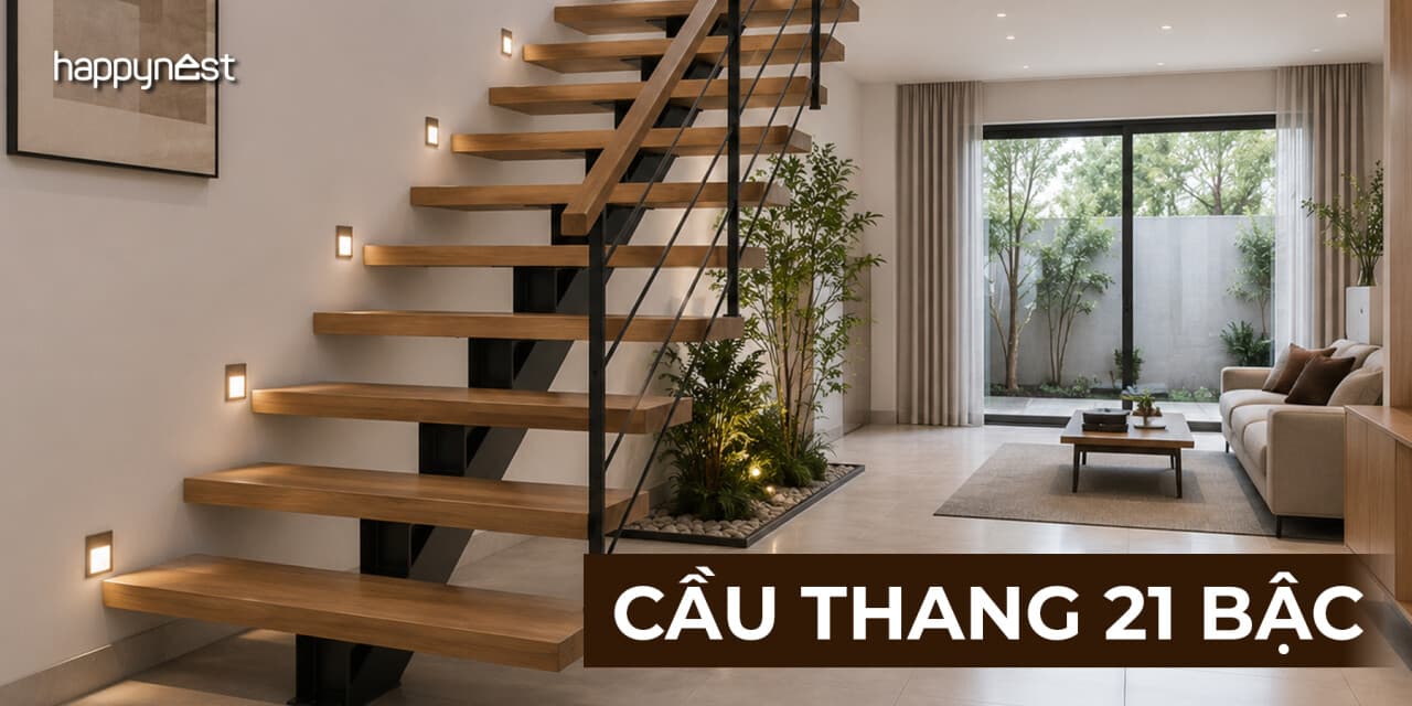 Bản vẽ cầu thang 21 bậc và cách chia bậc chuẩn phong thủy