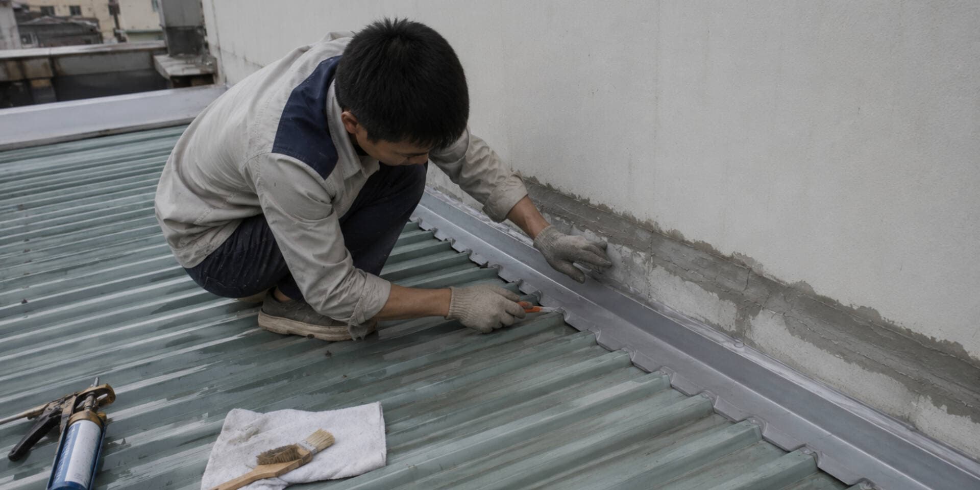Khe hở giữa mái tôn và tường xử lý thế nào để hết dột và không tái thấm?