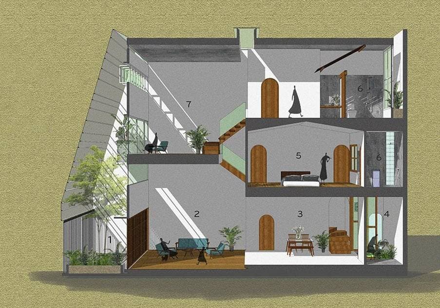 Xu hướng tạo khoảng đệm không khí cho mặt tiền của nhà ở hiện đại