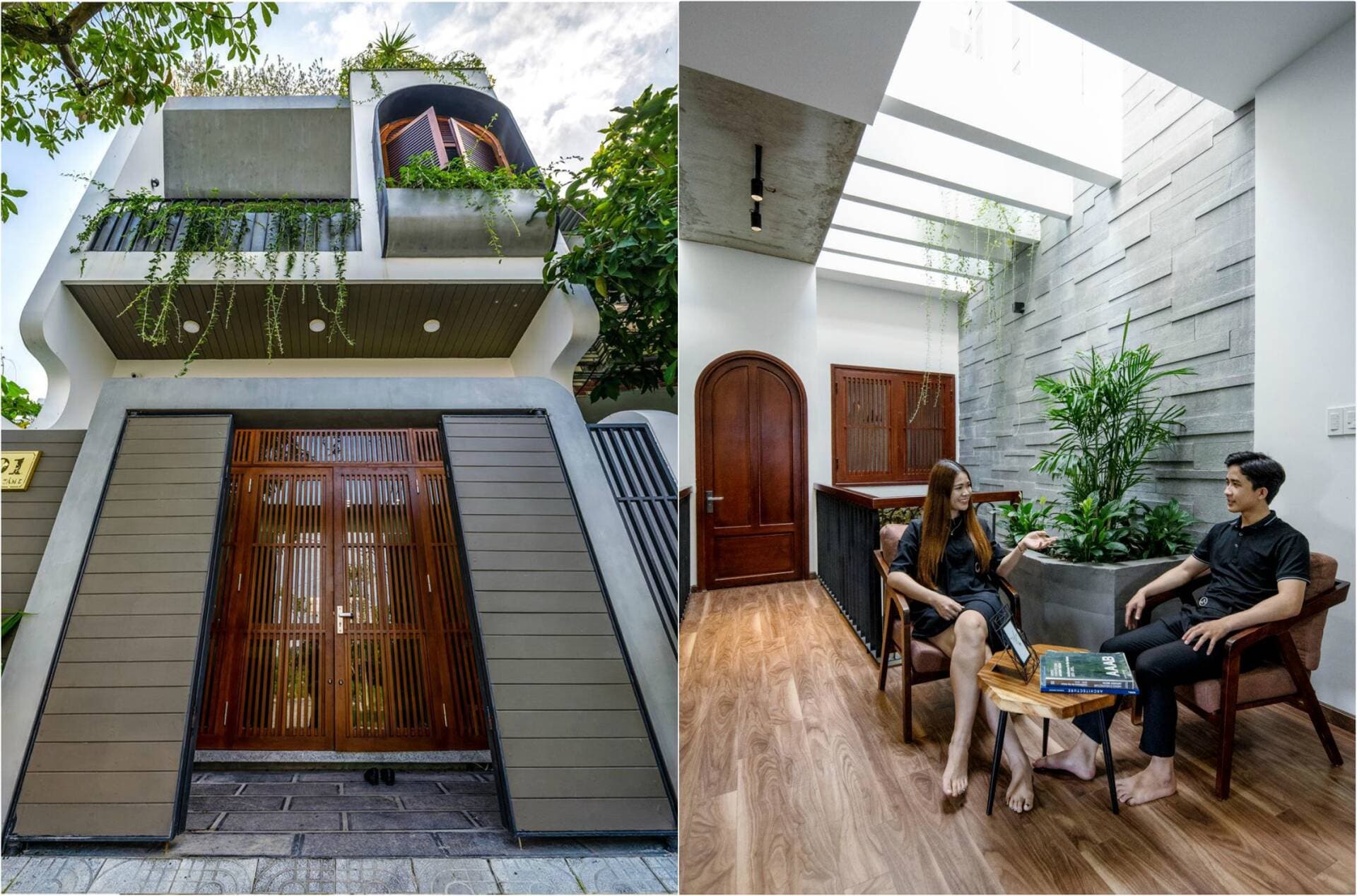 Nhà phố 2 tầng 100m2 tại Đà Nẵng gây ấn tượng với triết lý “Tam Giao” kết nối kiến trúc, thiên nhiên và con người